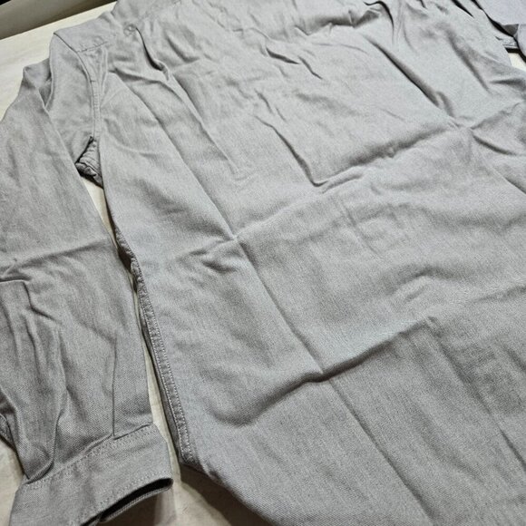 Eddie Bauer‎ Flannel Button Up Shirt Mens Medium Classic Fit Gray Long Sleeve - Picture 9 of 9